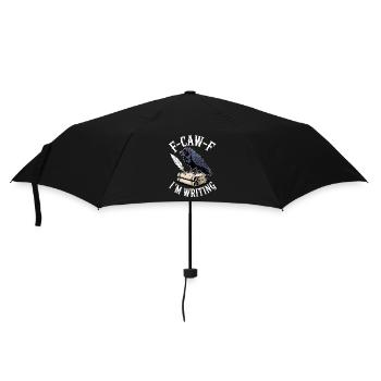 Rabe Federkiel und Schriftrollen - Regenschirm (klein) - Schwarz - Vorne