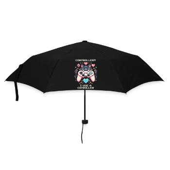 Catroller au lieu d’une manette | Chats Gamer Blague - Parapluie standard - noir - Devant