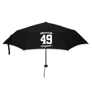 49 Geburtstag - Regenschirm (klein) - Schwarz - Vorne