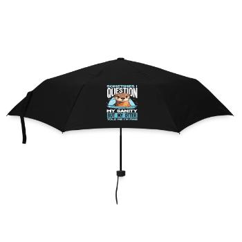 Question My Sanity Sea Otter Cartoon - Umbrella (small) - black - Front