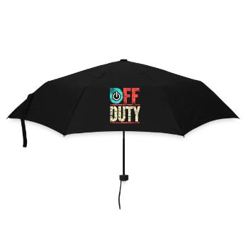 Off Duty Power Button Vintage, Mom and Dad - Umbrella (small) - black - Front