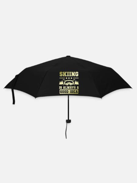 ski skiing - Regenschirm (klein) - Schwarz