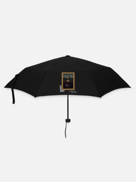 Mona Lisa Punkte - Regenschirm (klein) - Schwarz