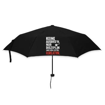Keine Ausreden: Disziplin und Kreatin - Regenschirm (klein) - Schwarz - Vorne