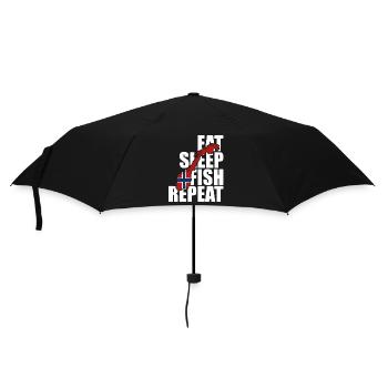 Norway Fishing Eat, Sleep, Fish, Repeat - Angler - Regenschirm (klein) - Schwarz - Vorne