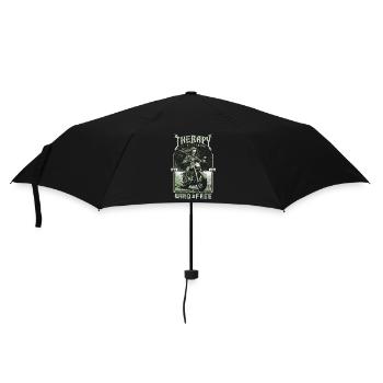 Therapie ist teuer Wind ist kostenlos Biker Schädel - Regenschirm (klein) - Schwarz - Vorne