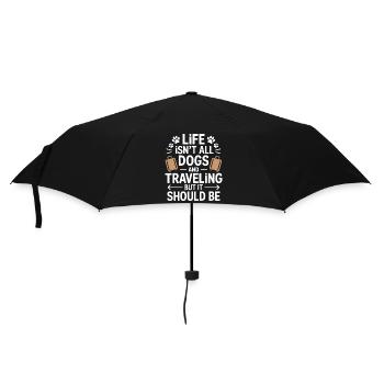 Travel Saying Dog Funny Vacation Travel Gift - Umbrella (small) - black - Front