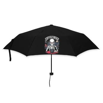 Kaffee Verfluchtes Skelett Brauen Gruseliges Halloween - Regenschirm (klein) - Schwarz - Vorne
