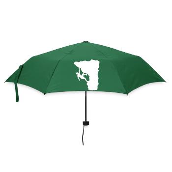 Kletterer am Felsvorsprung - Regenschirm (klein) - Flaschengrün - Vorne
