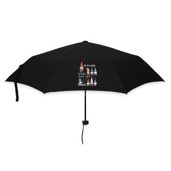 Ein Glühwein Wichtel La Nalala Weihnachten - Regenschirm (klein) - Schwarz - Vorne