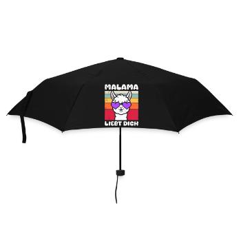 Bald Mama MALAMA LIEBT DICH Lustiges - Regenschirm (klein) - Schwarz - Vorne