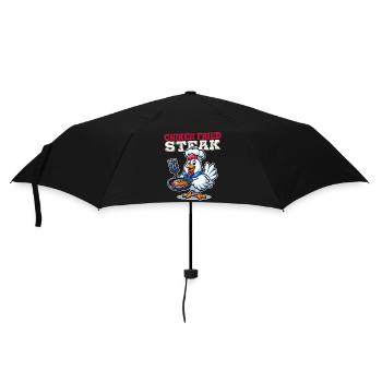 Fried Chicken Steak Cartoon - Umbrella (small) - black - Front