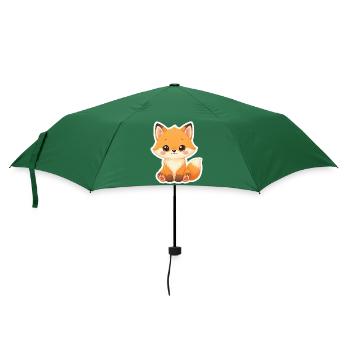 Kawaii renard dessin animé pour KidsWear - Parapluie standard - vert bouteille - Devant