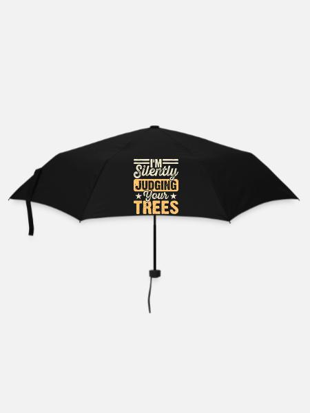Baumpfleger Holzarbeiter Waldarbeiter Geschenk - Regenschirm (klein) - Schwarz
