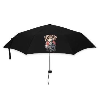 Espresso Exorzist Skelett Kaffee schlürfen Design - Regenschirm (klein) - Schwarz - Vorne