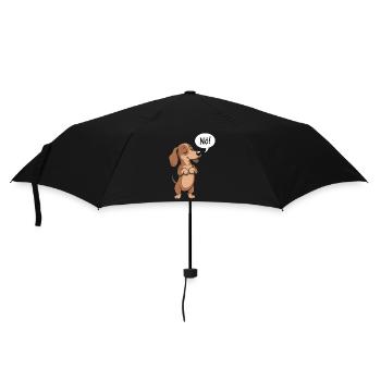 Dackel Cartoon Nö Lustiger Hund Spruch - Regenschirm (klein) - Schwarz - Vorne