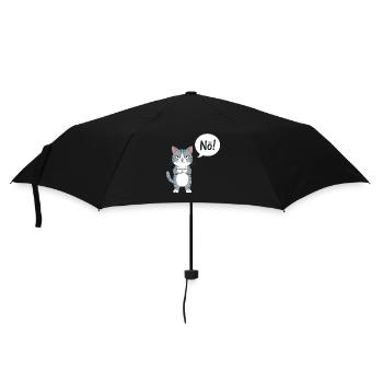 No! Funny Cat With Saying - Umbrella (small) - black - Front