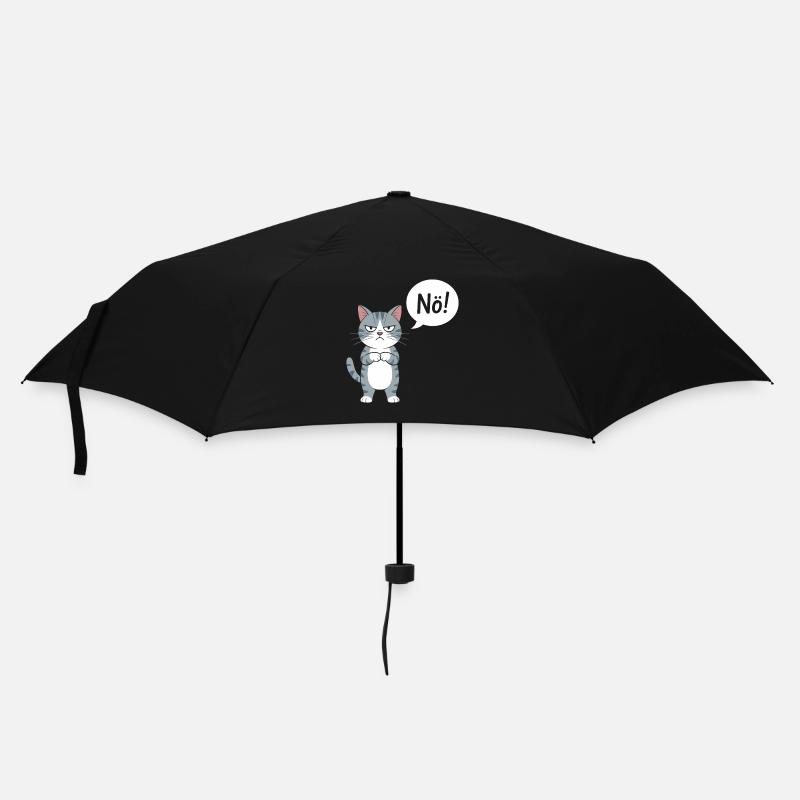 Nö! Lustige Katze Mit Spruch - Regenschirm (klein) - Schwarz