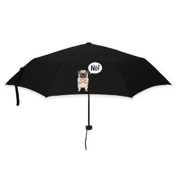 Mops Nö Lustiges Hunde Design - Regenschirm (klein) - Schwarz - Vorne