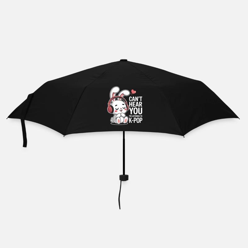 Kann Dich Nicht Hören, Höre K-Pop - Regenschirm (klein) - Schwarz