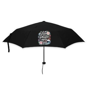 Less Plastic More Sea – Environmental Design Flowers - Umbrella (small) - black - Front