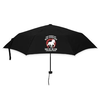 Pferdemädchen Reiten Ponyfans Reiter Araber Ding - Regenschirm (klein) - Schwarz - Vorne
