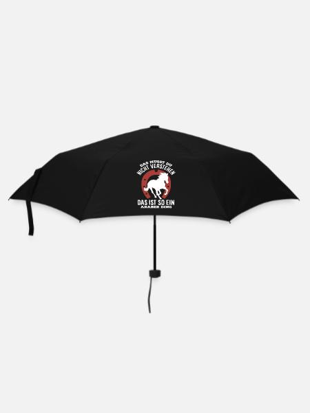 Pferdemädchen Reiten Ponyfans Reiter Araber Ding - Regenschirm (klein) - Schwarz