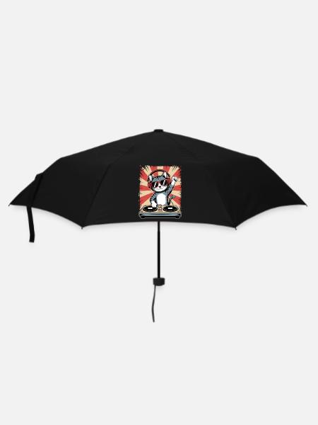 Katzen DJ Sonnenbrille - Regenschirm (klein) - Schwarz