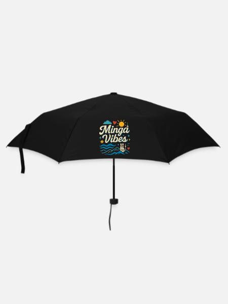 Minga Vibes München Skyline Design - Regenschirm (klein) - Schwarz