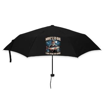 Mine's So Big – Funny Angler Shirt for Men - Umbrella (small) - black - Front