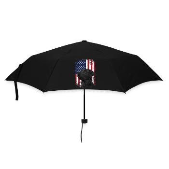 Patriotic Lab with US Flag Hunting Scene - Umbrella (small) - black - Front