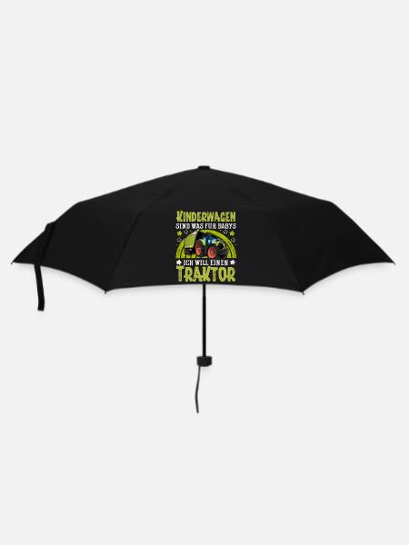 Traktor Kinder Lustiger Spruch - Regenschirm (klein) - Schwarz