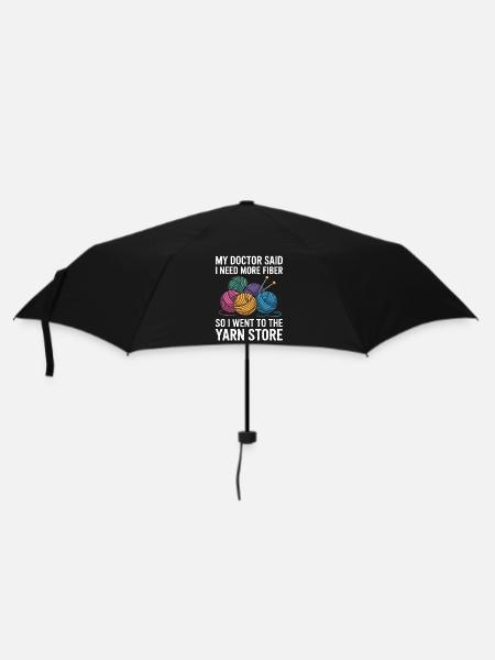 More Fiber Please – Yarn Shop Saying - Umbrella (small) - black