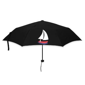 Voilier design nautique Serenity en coque rouge - Parapluie standard - noir - Devant