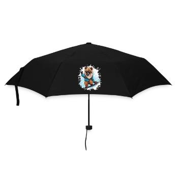 Pomeranian Dog Snowboard - Umbrella (small) - black - Front