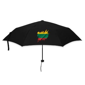 Lithuanian flag, torn style - Umbrella (small) - black - Front