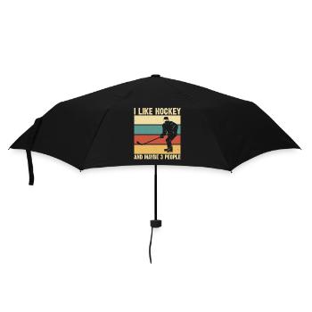 Hockey Eishockey Eishockeyspieler Geschenk - Regenschirm (klein) - Schwarz - Vorne