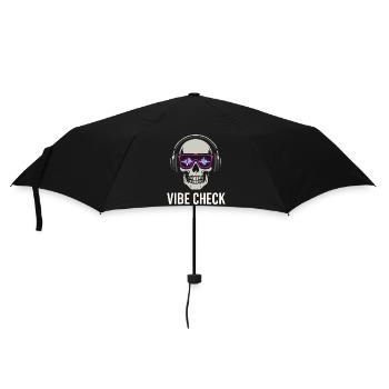 Crâne Neon Vibe Check – Skull Edition - Regenschirm (klein) - Schwarz - Vorne