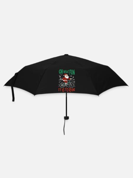 LUSTIGER WEIHNACHTSMANN FAHRRAD WEIHNACHTSGESCHENK - Regenschirm (klein) - Schwarz