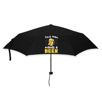 This Man Needs a Beer - Umbrella (small) - black - Front