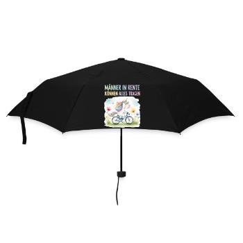Rentner Einhorn Lustiger Spruch Rente Ruhestand - Regenschirm (klein) - Schwarz - Vorne