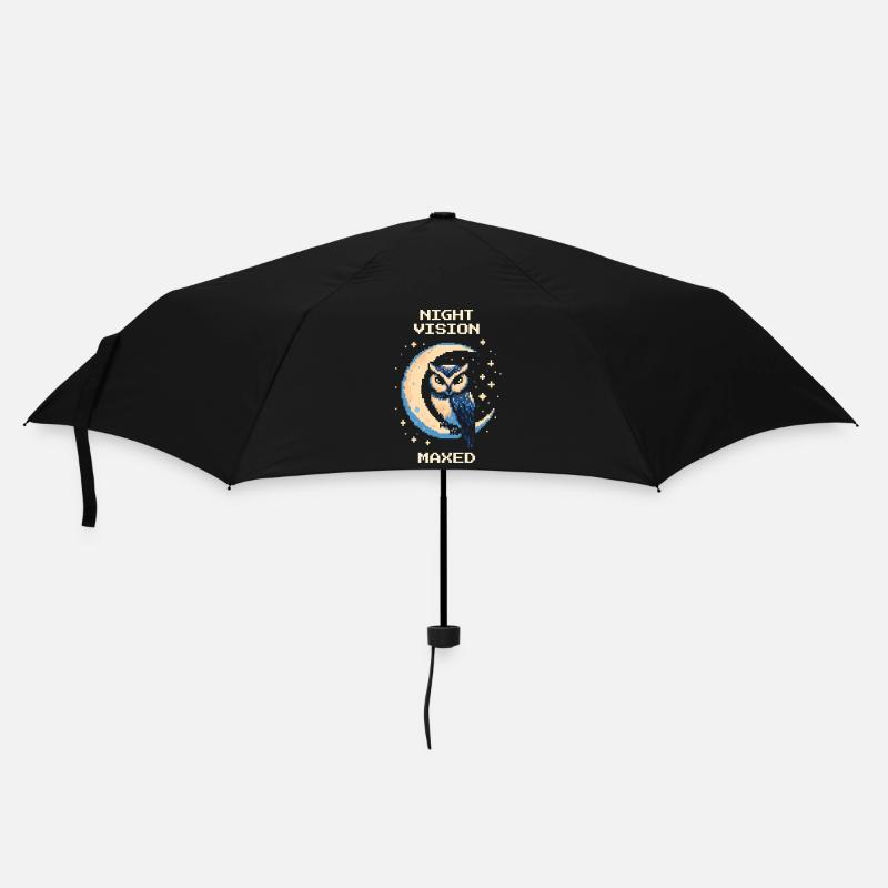 Nachtvision: auf Max | Eule Stealth - Regenschirm (klein) - Schwarz