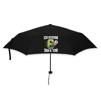 Ich Schiess 6. Tor Lustig 6. Geburtstag Fußball - Regenschirm (klein) - Schwarz - Vorne