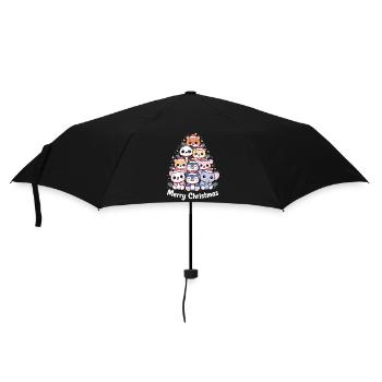 Sapin de Noël animal – Animaux de Noël mignons - Parapluie standard - noir - Devant