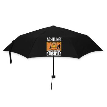 Attention: Builder enters the construction site - Umbrella (small) - black - Front