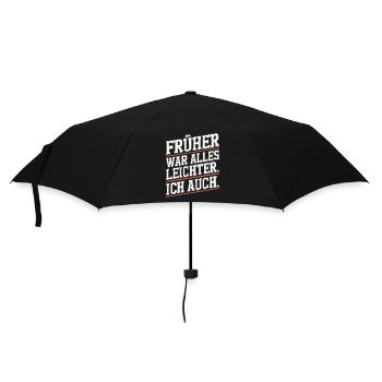 Früher War Alles Leichter Ich Auch 50. Geburtstag - Regenschirm (klein) - Schwarz - Vorne