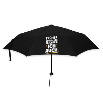 Früher War Alles Leichter Ich Auch 50. Geburtstag - Regenschirm (klein) - Schwarz - Vorne