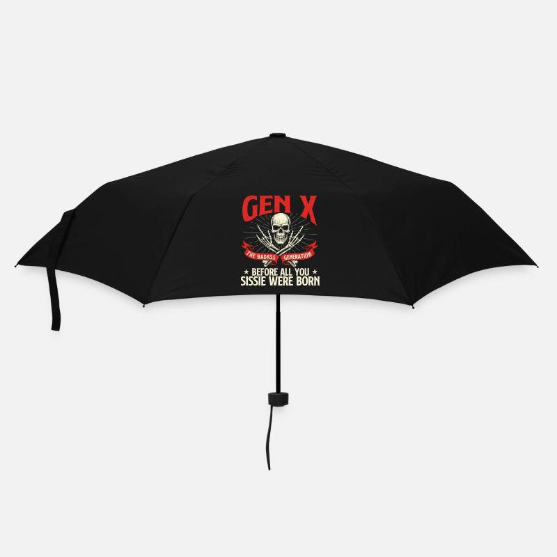 Gen X Badass Generation Retro Nostalgie Zitat - Regenschirm (klein) - Schwarz