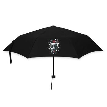 Pferd Weihnachten Lustig - Regenschirm (klein) - Schwarz - Vorne