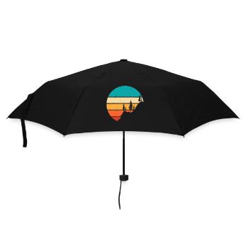 Wandern Wanderer Bergsteiger Geschenk - Regenschirm (klein) - Schwarz - Vorne